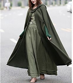 Cloak Capes Causal Fall Winter Long Coat Loose Warm Basic Chic Modern Jacket Sleeveless Solid Colored Blue Army Green Spring