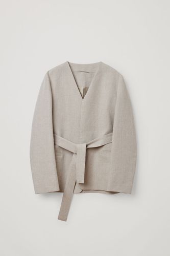 BELTED LINEN BLAZER