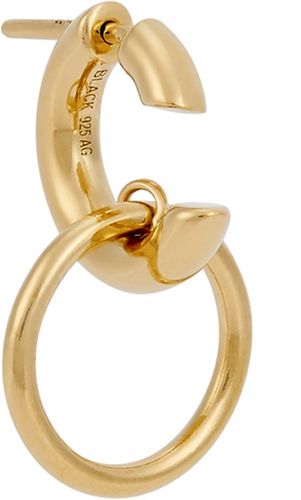Twin gold-plated hoop earring