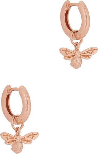 Lucky Bee rose gold-plated hoop earrings