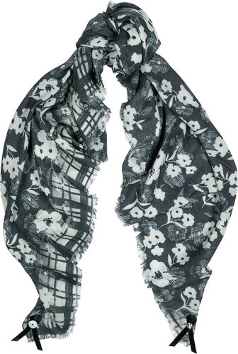 Coordinate floral-print wool-blend scarf
