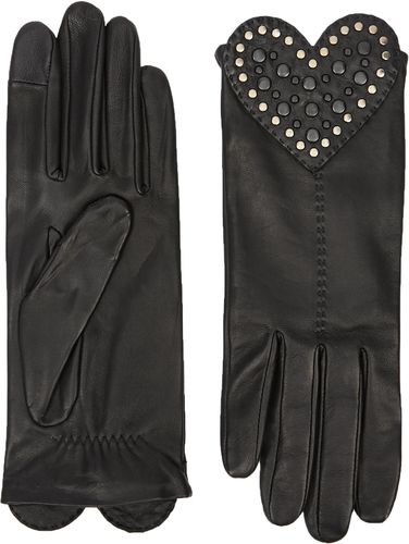 Venera heart-appliquéd leather gloves