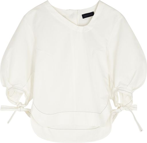 Penny off-white linen-blend top