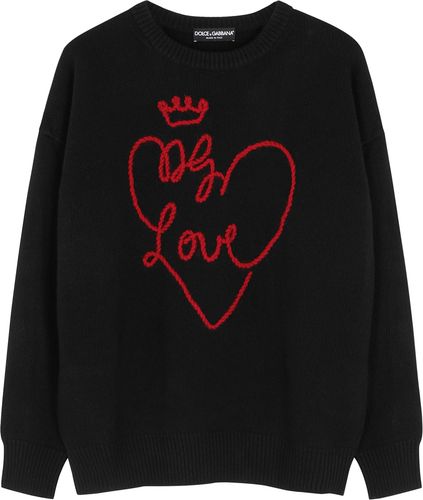Love embroidered wool jumper