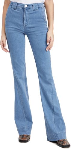 Twisted Seam Detail Flare Jeans