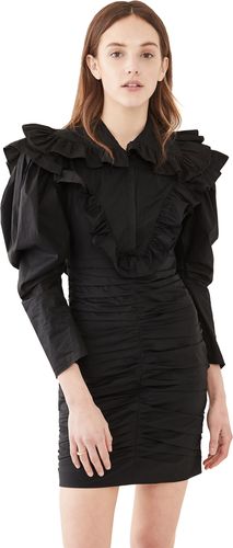 Poplin Dress with Voluminous Sleeves