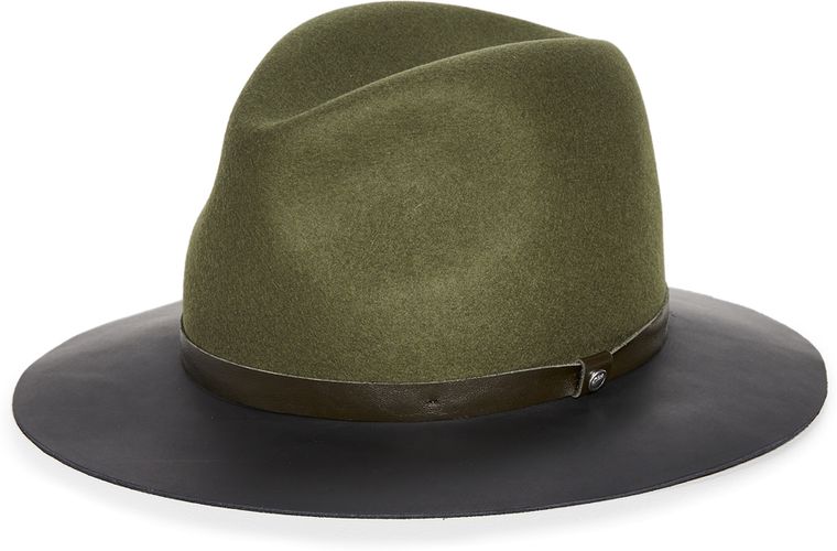 Floppy Leather Brim Hat