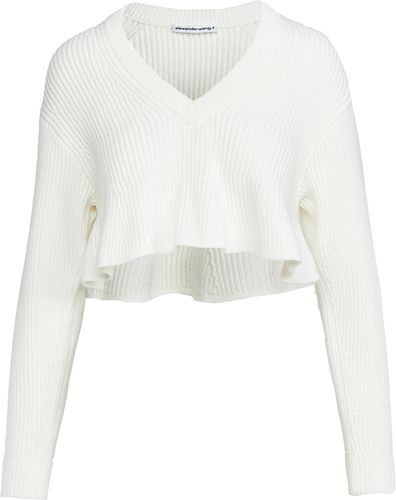 Cropped V Neck Pullover