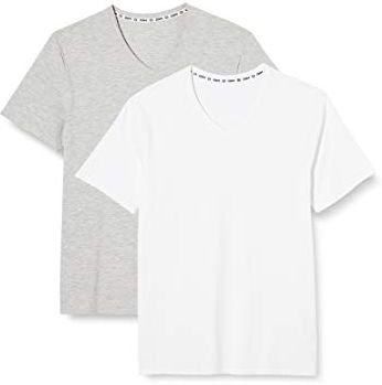 T-Shirt Green Bio EcoSmart X2 Maglietta, Blanc/Gris Perle, M Uomo