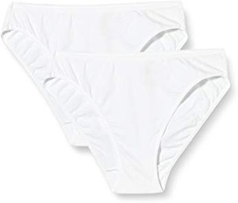 Essential Cotton Bikini X2 Intimo Stile, Bianco/Bianco, L Donna