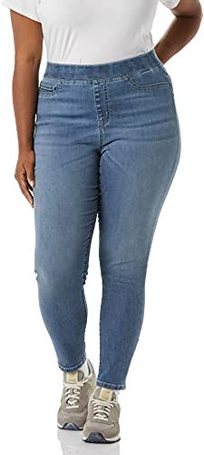 6Amazon Essentials Skinny Denim-Pantaloni da Jegging, Taglie Forti Jeans, Lavaggio Leggero, 46 Lungo