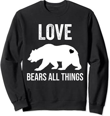 Love Bears All Things Shirt,Mama Bear Graphic Tees for Moms Felpa