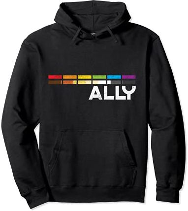 Proud Ally Bars Equality LGBTQ Gay Bear Flag Gay Pride Men Felpa con Cappuccio