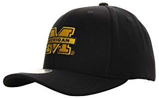 Michigan Wolverines Logo Classic Red Stretch Snapback NCAA - Cappellino con visiera, colore: Blu navy Blu Taglia unica