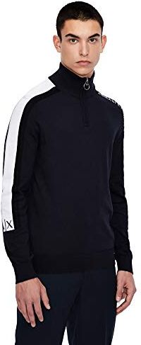 Zip Sweater Maglione, Navy White Black, M Uomo