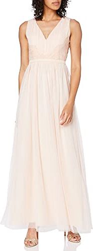 BEA Lace-Trim Maxi Dress Vestito da Sera Donna, Rosa (Nude 001), 44 (Taglia Produttore: 12)