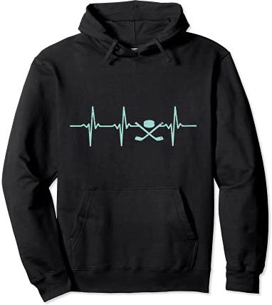 Heartbeat Ice Hockey Player Goalie Fan Men Women Boys Girls Felpa con Cappuccio