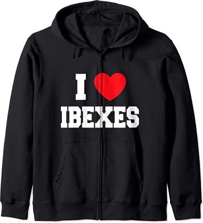 I Love Ibexes Felpa con Cappuccio