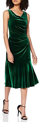 Velvet Dress Vestito da Cocktail, Verde Scuro, 54 Donna