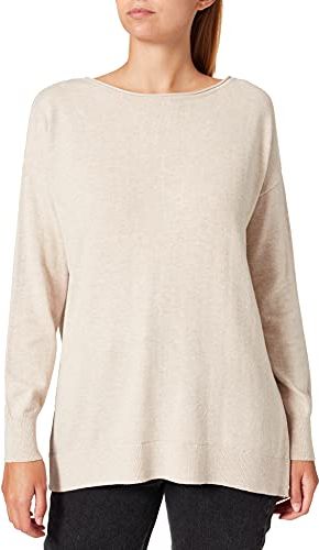 SLFLINIKA Cashmere LS Knit Boat B Noos Maglione, Betulla/Dettaglio: Melange, L Donna