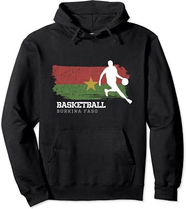 Burkina Faso Basketball Team B-Ball Uomo Pallacanestro Felpa con Cappuccio