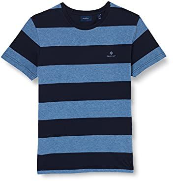 Maglietta Barstripe SS T-Shirt, Denim Blue Mel, XS Uomo