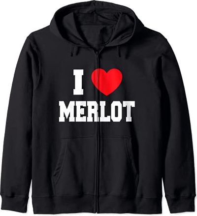 I Love Merlot Felpa con Cappuccio