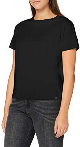 Short Sleeve Tee in Mercerised Jersey Quality T-Shirt, Black 0008, S Donna