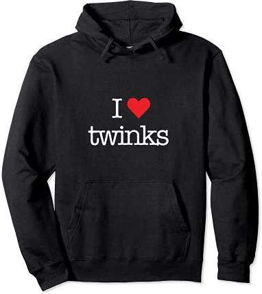 I Love Twinks with Heart Cute Shirt for Gay Men LGBT Pride Felpa con Cappuccio