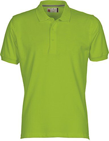 Venice - Polo da uomo in cotone, a maniche corte, 3 bottoni, taglie dalla S alla 5XL verde lime XXXL