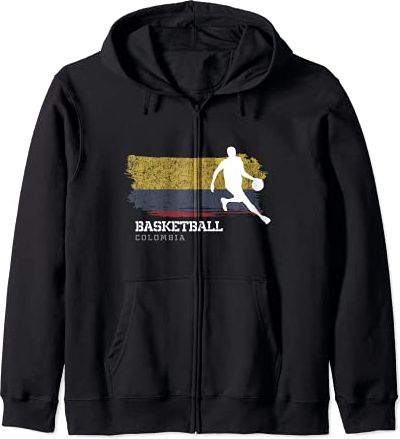 Colombia Basketball Team B-Ball Uomo Pallacanestro Felpa con Cappuccio