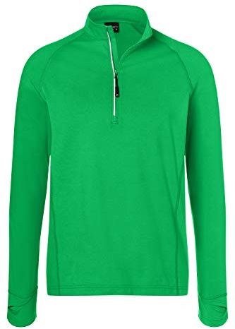 Sports Shirt Half-Zip Maglia a Maniche Lunghe, Verde (Fern-Green Fern-Green), X-Large Uomo
