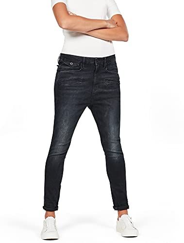 Dadin 3D Low Waist Boyfriend' Jeans Cut, Blu (Dk Aged 6545-89), 26W / 34L Donna'