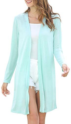 Cardigan Donna Lungo Leggero Aperto Davanti Manica Lunga Diviso Casuale Traspirante Eleganti Giacca Tops per Primavera Estate