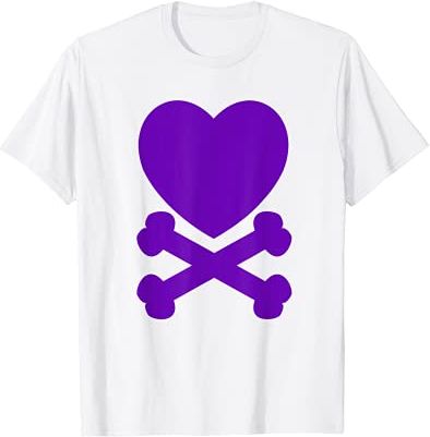 Classic Heart Crossbones Purple Maglietta