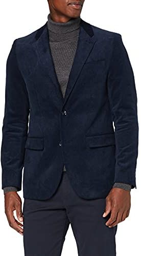 Marchio Amazon - find. Blazer Casual in Velluto a Coste Uomo, Blu (NAVY), 54, Label: 44