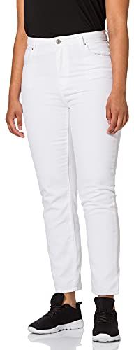 NMISABEL HW Mom Jeans KI065WH BG S, Bianco Brillante, 29/32 Donna