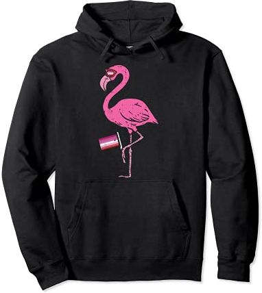 Flamingo Animal Bird LGBT Lesbian Flag Gay Pride Ally Women Felpa con Cappuccio