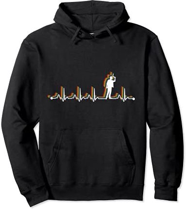 Boomerangs Retro Heartbeat EKG Vintage 80s Style Felpa con Cappuccio