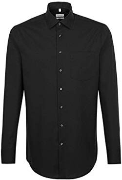 Business Hemd Regular Camicia Formale, Nero (Schwarz 39), 41 Uomo