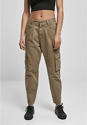 Ladies Ballon Fit Cargo Twill Pants Pantaloni Eleganti da Uomo, Khaki, XL Donna