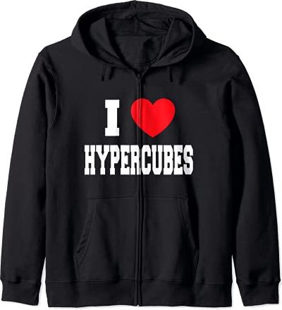 I Love Hypercubes Felpa con Cappuccio
