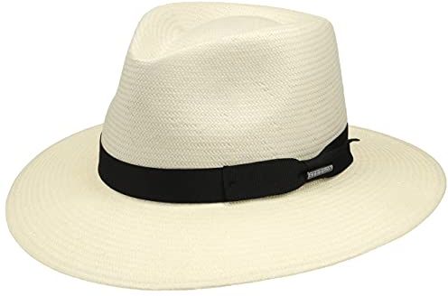 Tokeen Toyo Cappello Traveller Uomo - di Paglia da Sole Outdoor con Nastro in Grosgrain Primavera/Estate - XL (60-61 cm) Natura