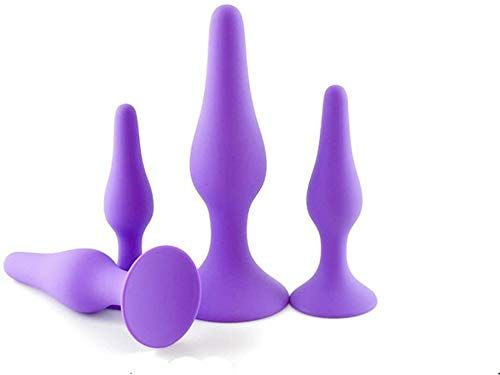 BONDAGERIE® Plug Viola con ventosa, in silicone liscio, varie misure