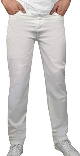 Pantalone Uomo Classico 5 Tasche da Uomo 100% Cotone Twill enzime Wash - Slim Fit Tinta Unita