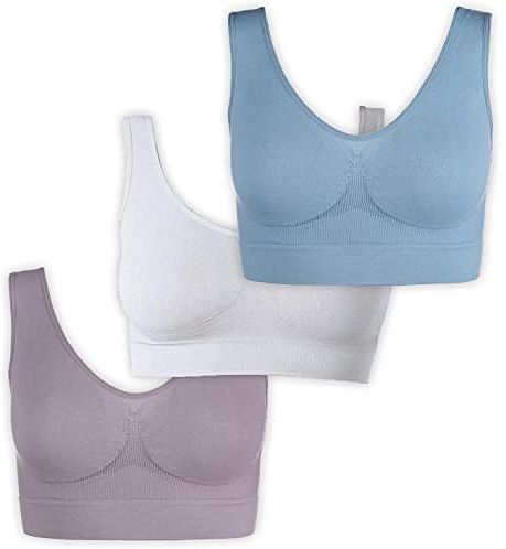 Set da 3 Reggiseni Benessere | Reggiseno Sportivo | Abbigliamento Palestra Donna | Taglie Forti Donna | 3 Pezzi Reggiseno Allattamento (wellbra_PAS)(S)