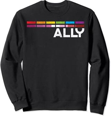 Proud Ally Bars Equality LGBT Lesbian Flag Gay Pride Women Felpa