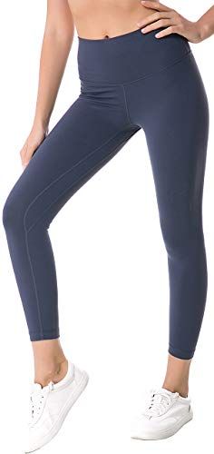 Donna Pantaloni Yoga Fitness Vita Alta Palestra Sportivi Leggings Leggins(Blu Navy,XL/Tag 12)