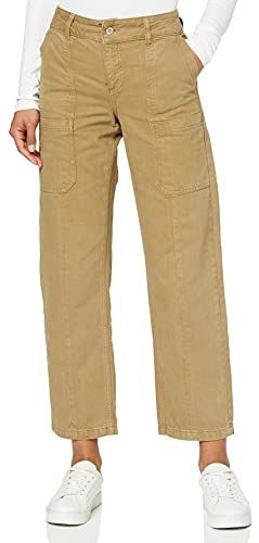 Marchio Amazon - find. Jeans Dritti Vita Regular Donna, Verde (KHAKI), 28W / 32L, Label: 28W / 32L