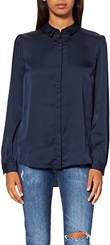 VIELLETTE Satin L/S Shirt/su-Noos Camicia da Donna, Blazer Blu Marine, 40